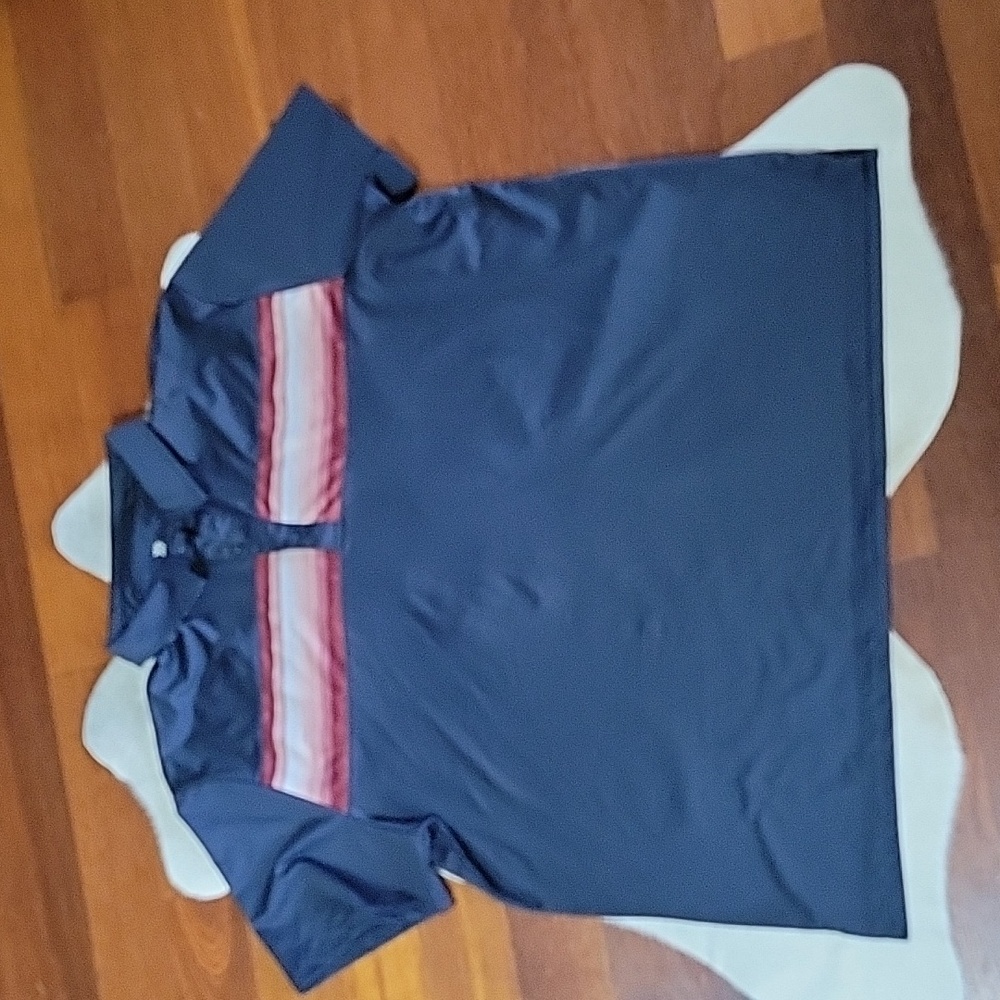 Men's Target Navy w/Coral Stripe Design Polo XXL